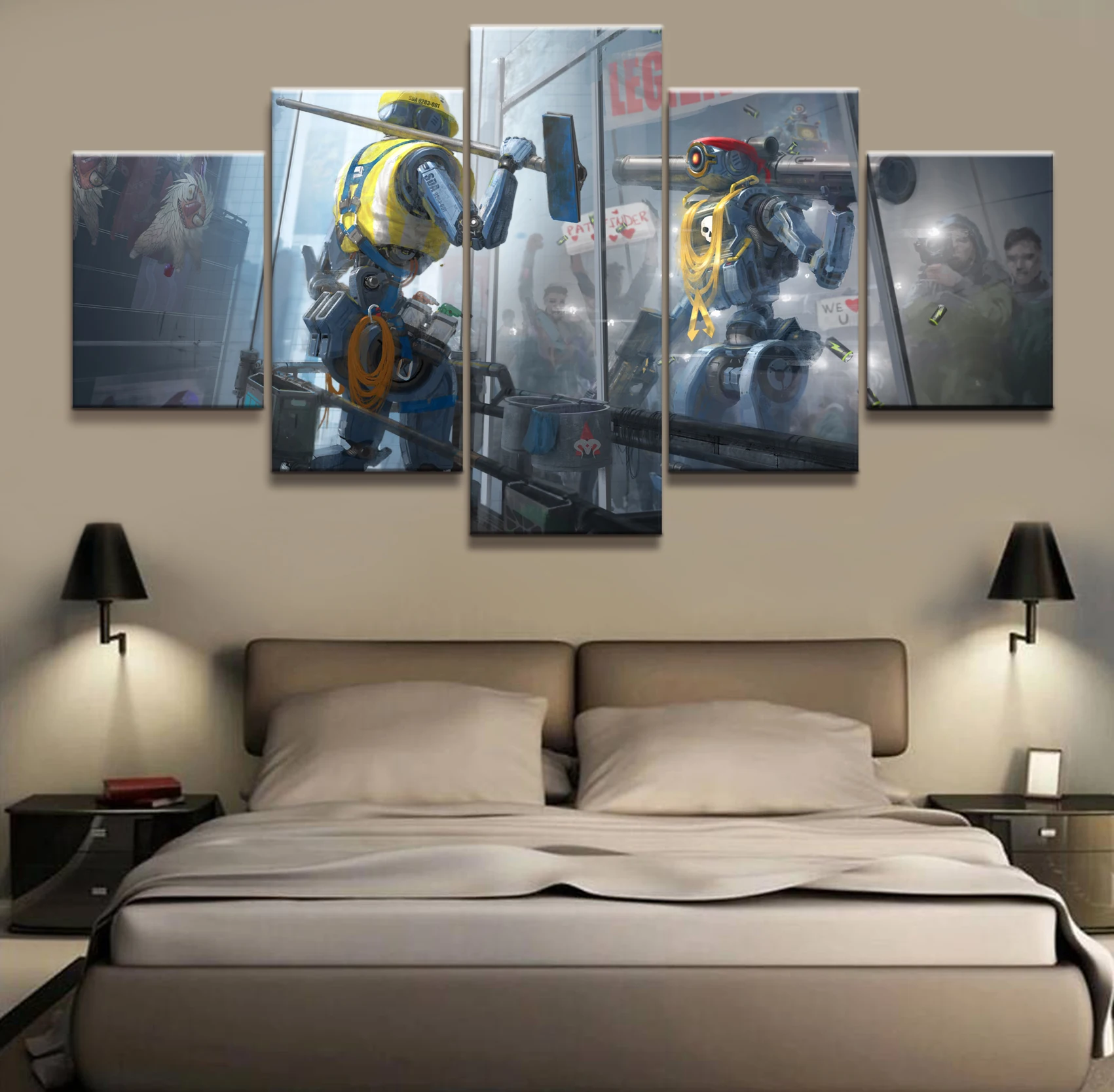 Home Decor Poster HD Pictures Prints Canvas 5 Piece Modular Apex Legends Game Living Room Art Decorative Cartoon Painting Framed | Дом и сад