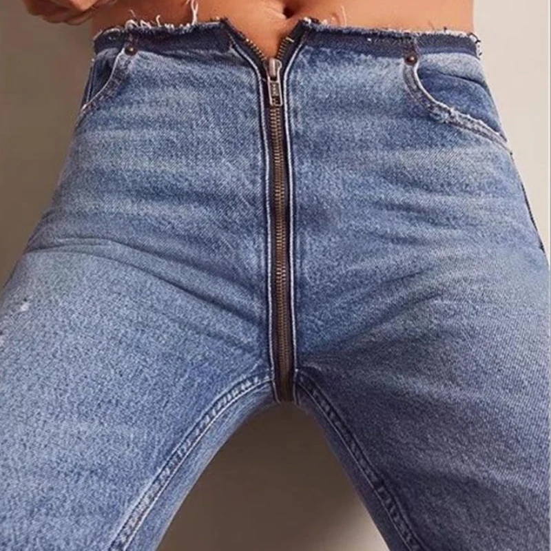 front to back zipper jeans