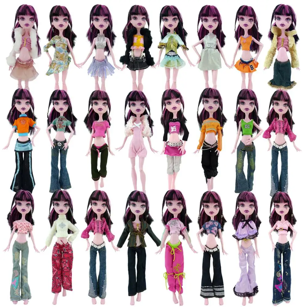 pink and black monster high doll