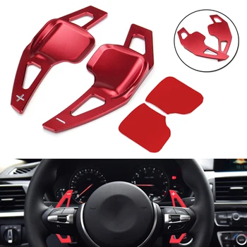

2pcs 18.5*8cm Red Aluminium Alloy Auto Car Steering Wheel Extension Shifters Shift Paddles For BMW 3 5 F10/F30/F80