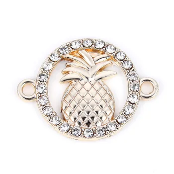 

10 Pcs Gold Plated Pineapple Necklace Pendant Rhinestone Alloy Connectors Charms Fashion Jewelry Findings For DIY Necklace
