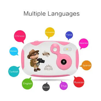 

Amkov 1.44 Inch Mini Children's Digital Camera Recorder With Stickers Children's Toy Gift Multiple Language Support TF/SD Card