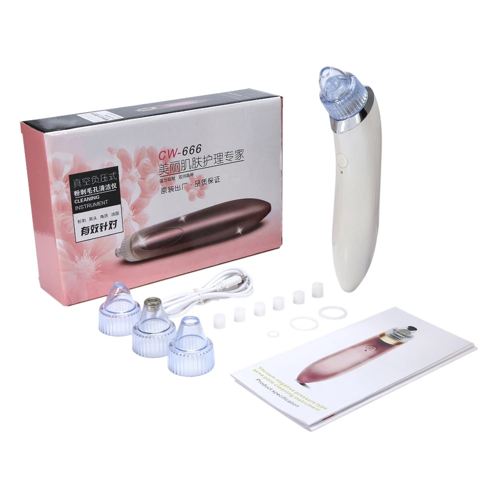 

Pore Vacuum Cleaner Suction Diamond Blackhead Suction Removal White Facial Skin Care USB Charging Beauty Machine