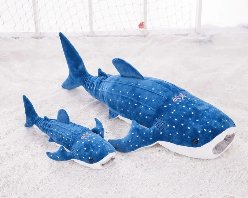 Дропшиппинг 55/100 см милый синий кит плюшевые игрушки милые Животные большая кукла-Акула Мягкие плюшевые игрушки для детей с изображением рыбки Рождественский подарок для девочек