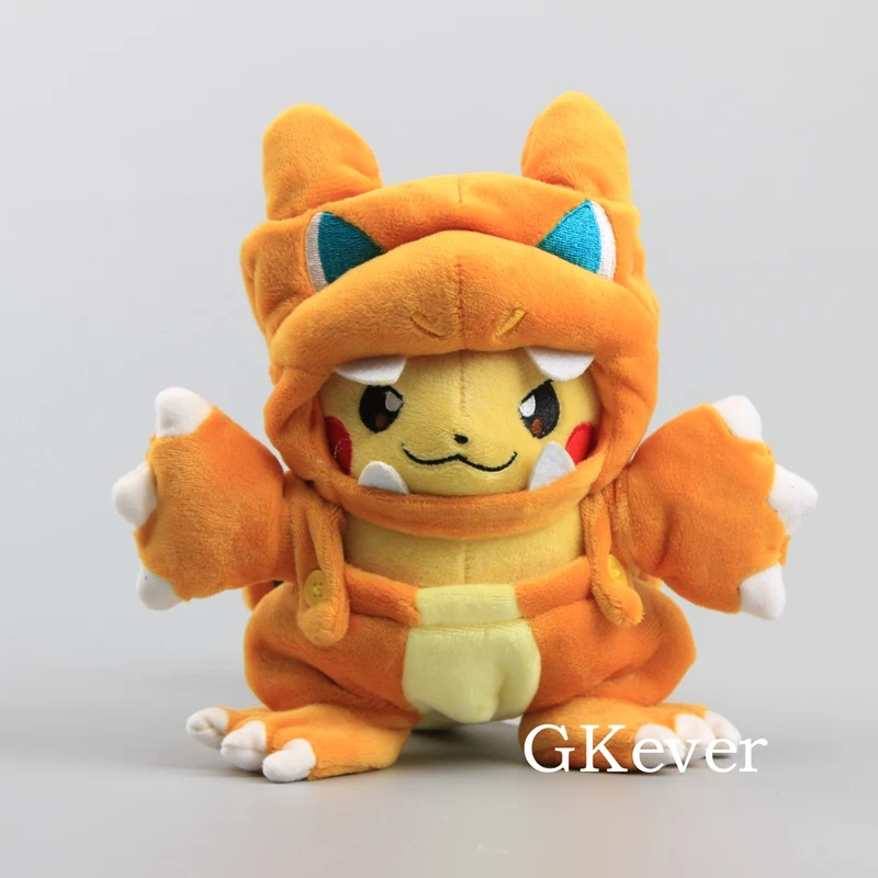 

Pikachu Cosplay Charizard Plush Toys Pikachu Charizard Costume Stuffed Doll 20 CM 8'' Kawaii Pikachu Peluche Toys