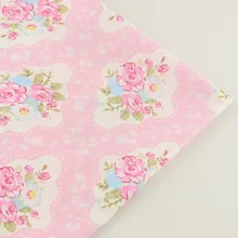 Хлопок розовый ткань саржа цветочный дизайн лоскутное одеяло тела ткань постельные принадлежности куклы Ткань Домашний текстиль скрапбукинг украшения