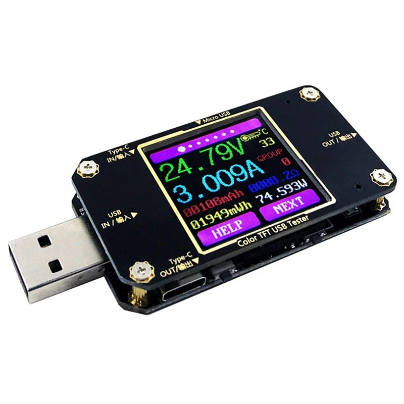 

Usb Power Meter Tester,Bluetooth Usb Tester,Type-C Current And Voltage Monitor,Usb Tester,Pd Battery Capacity Meter,Digital Co
