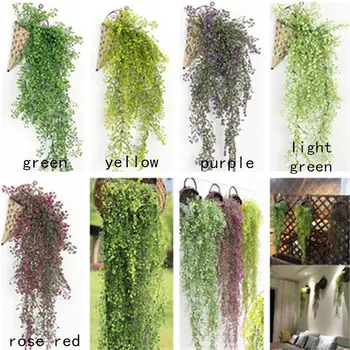 Artificial Hanging plant Ivy Garland Plants Vine Fake Foliage Flower wisteria Home Gardon decor