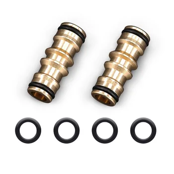 

Promotion! 2 pcs Gold Brass Garden Hose/Hosepipe Tap Connector Threaded Faucet Adapter