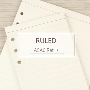 

MyPretties 40 Sheets Ruled Refill Papers A5 A6 Filler Papers for 6 Hole Binder Organizer Notebook Paper Filler Pages for Planner