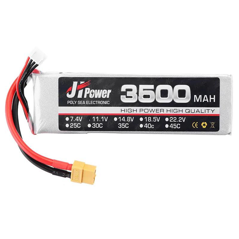 

JH Lipo RC Car Battery 3500mah 3S 35C 11.1v T/TX60 Plug For 1/10 RC Model