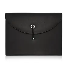 Расширяемый портативный портфель из искусственной кожи, деловая сумка-Органайзер для файлов формата А4 и букв, размер 13 карманов(черный