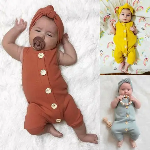 الوليد الطفل الفتيان الفتيات رومبير بذلة وتتسابق ملابس الصيف بلا أكمام محبوك عارضة الطفل Clothing0-18M