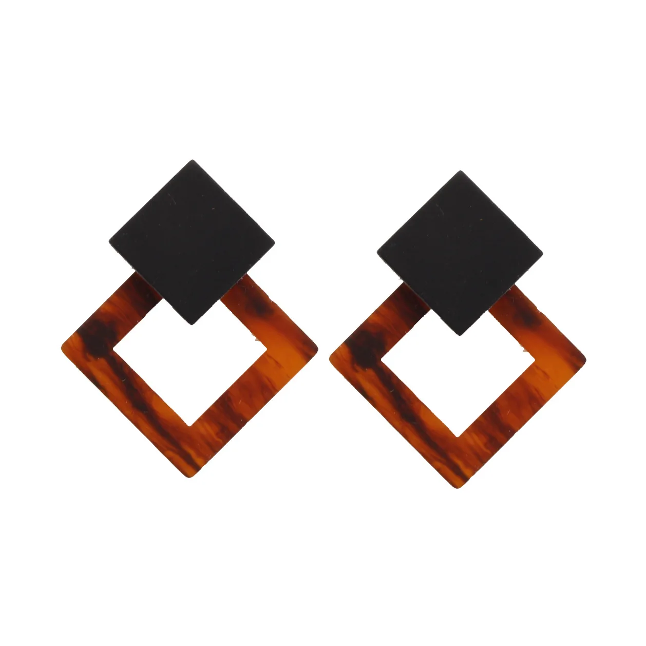 

Korean Acetic Acid Acrylic Stud Earrings for Women 2019 New Geometric Square Earring Party Statement Bijoux Fashion Jewelry