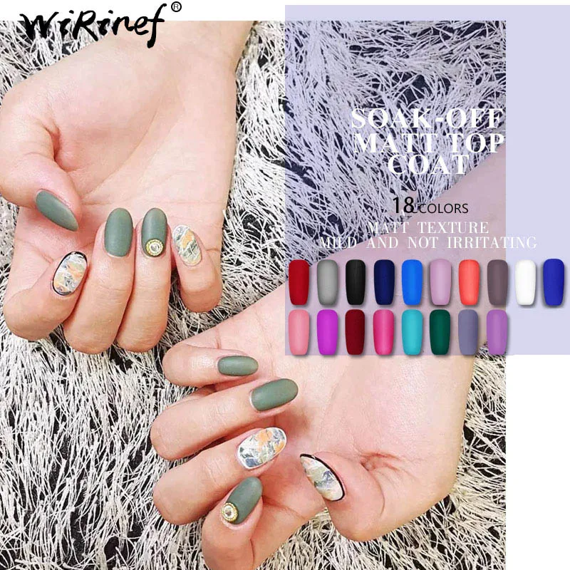 

WiRinef 2pcs A Set Nail Gel 18 Colors Matte Nail Lacquer Soak Off 8ml Long Lasting UV Cleansing Nail Gel Polish