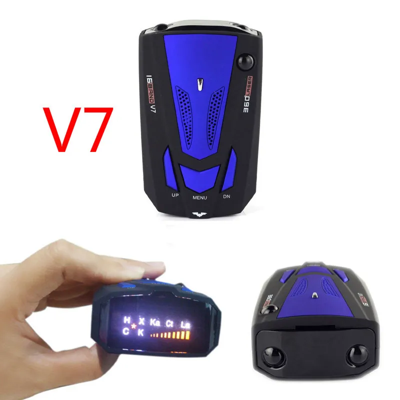 

Car Radar Detector V 7 English Russian Auto 360 Degree Vehicle V7 Speed Voice Alert Alarm Warning 16 Band Led Display