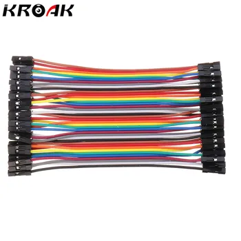 

40Pcs 11cm 2.54mm 1P-1P Pin Female to Female Color Breadboard Cable Jump Wire Jumper Connector