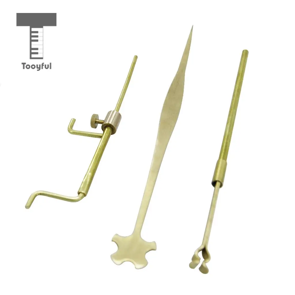 

Tooyful 1 Set Copper Violin Viola Luthier Tools Sound Post Gauge Measurer & Retriever Clip & Setter