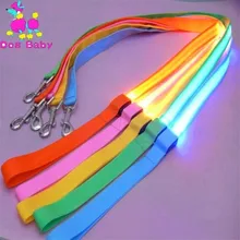 Nylon LED Leash Night Safety LED Flashing Glow In Dark Dog Collar Pet Supplies Cat Drawing Small Lead Retractable Dog Leash