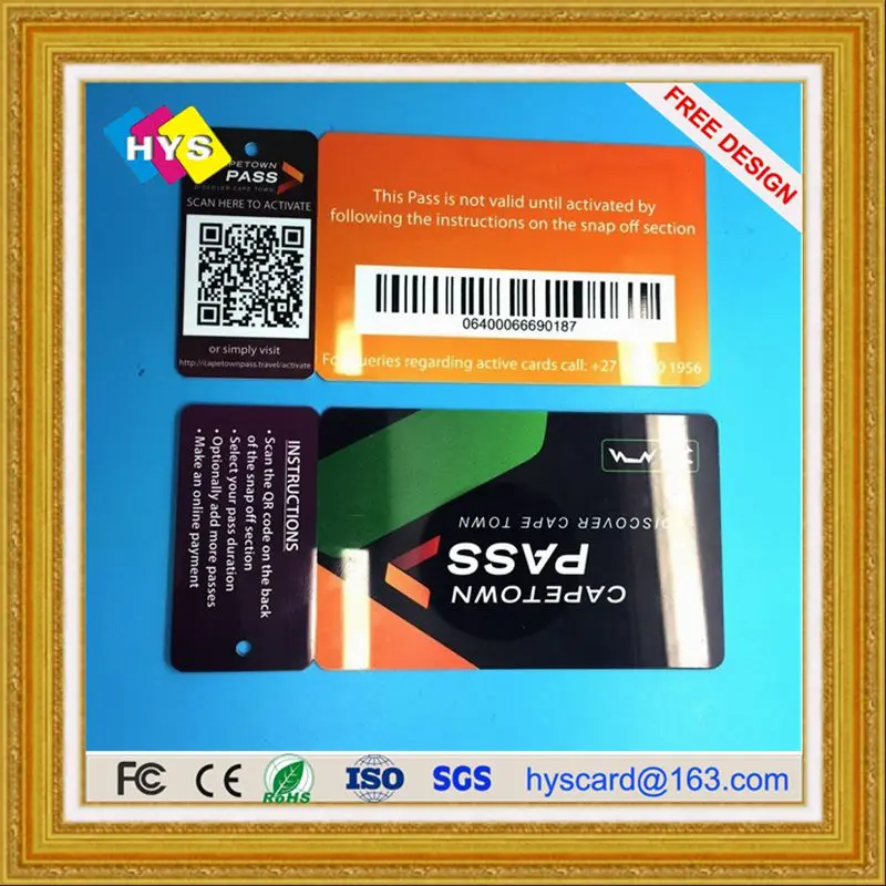 

Plastic Combo Cards Key Tag Card and Plastic 3mini or 2part Die Cut Combo Card with Variable Barcodes