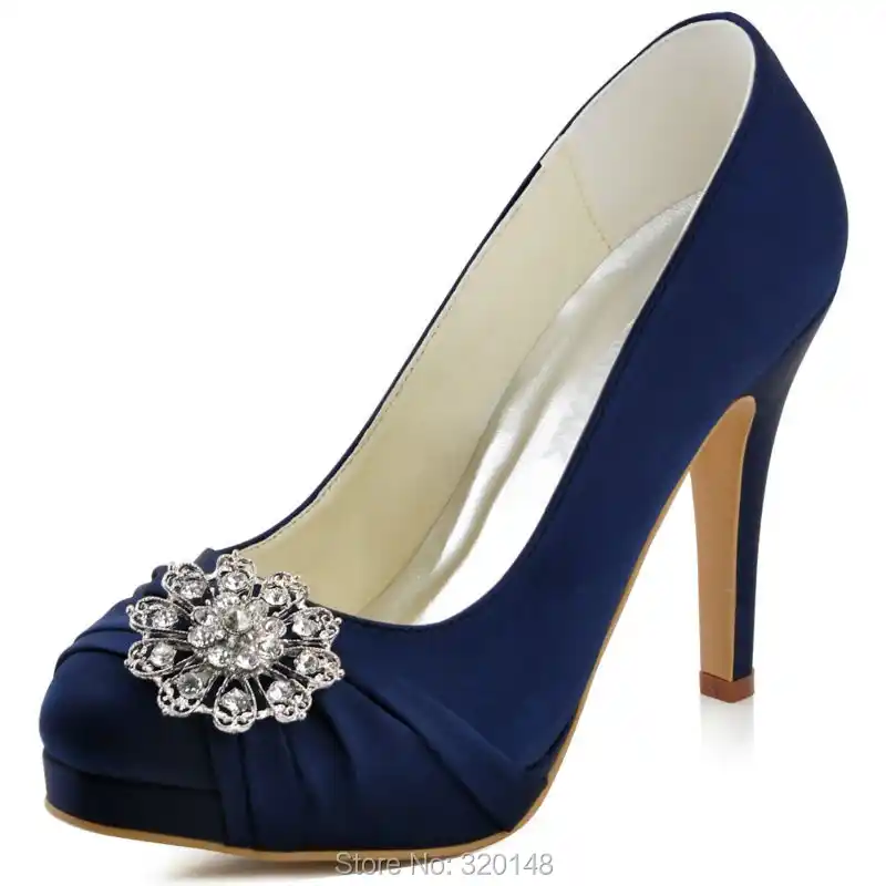 White Navy Blue Women High Heels Pumps Satin Wedding Shoes HEEL YEAH!!! Gorgeous Heels in Beautiful Cobalt Blue | Blue