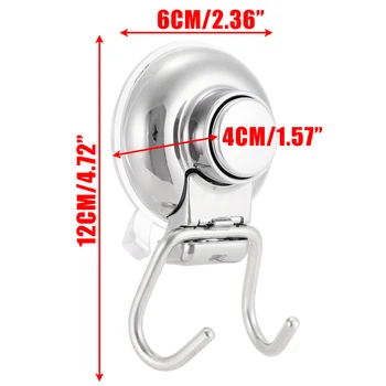 

Mayitr Stainless Steel Removable Vacuum Suction Cup Swivel Double Wall Hook For Bathroom Kitchen Holder Hanger