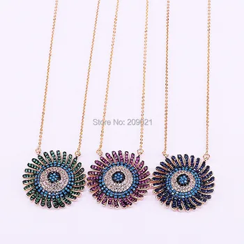 

4Pcs New cz cubic zirconia micro pave Sun flower Pendant Necklace For Women Charm Jewelry