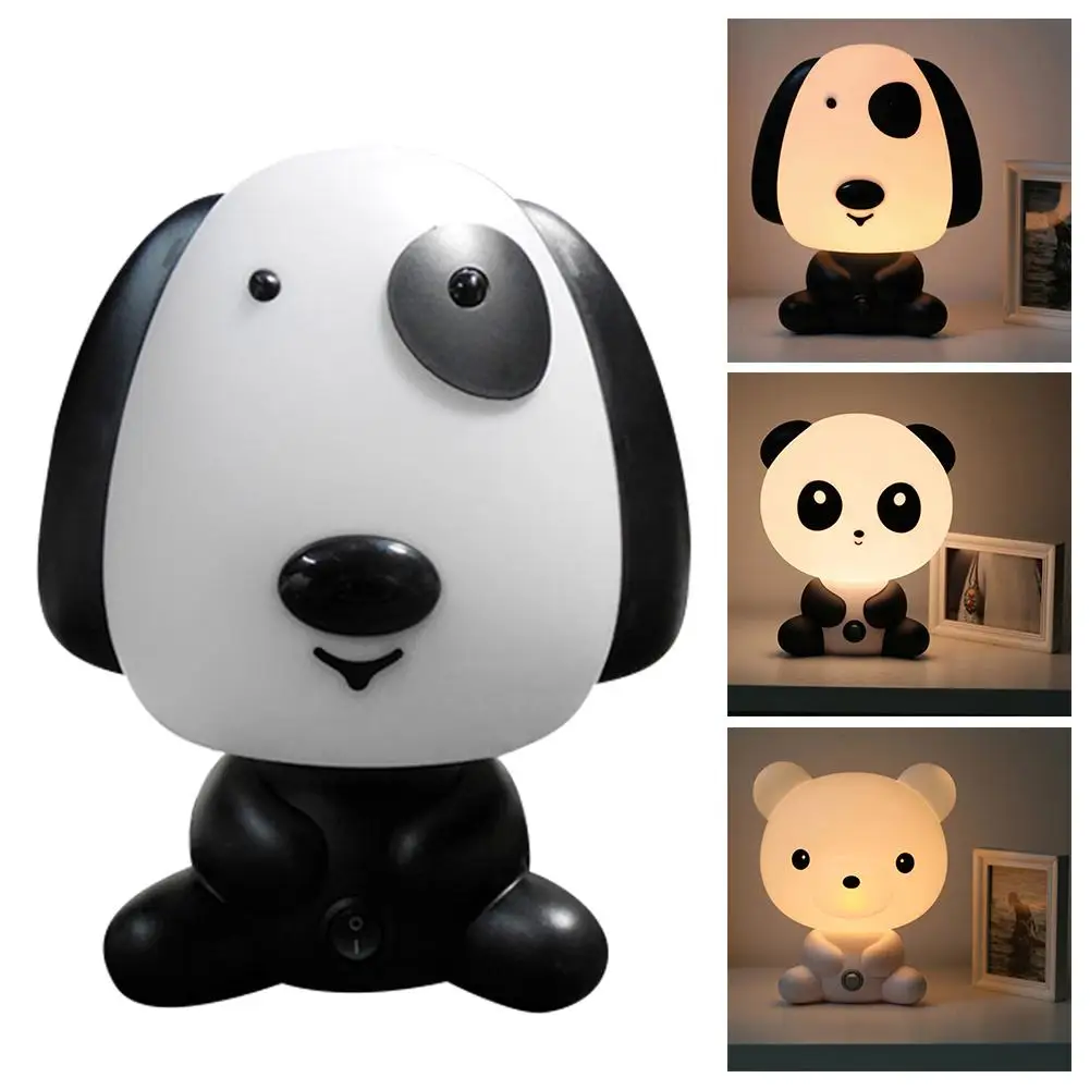 

LED Creative Desk Light Panda/Dog/Bear Cartoon Plug-in Nightlight Bedroom Bedside Lamp desk night lights baby room Feeding lamp