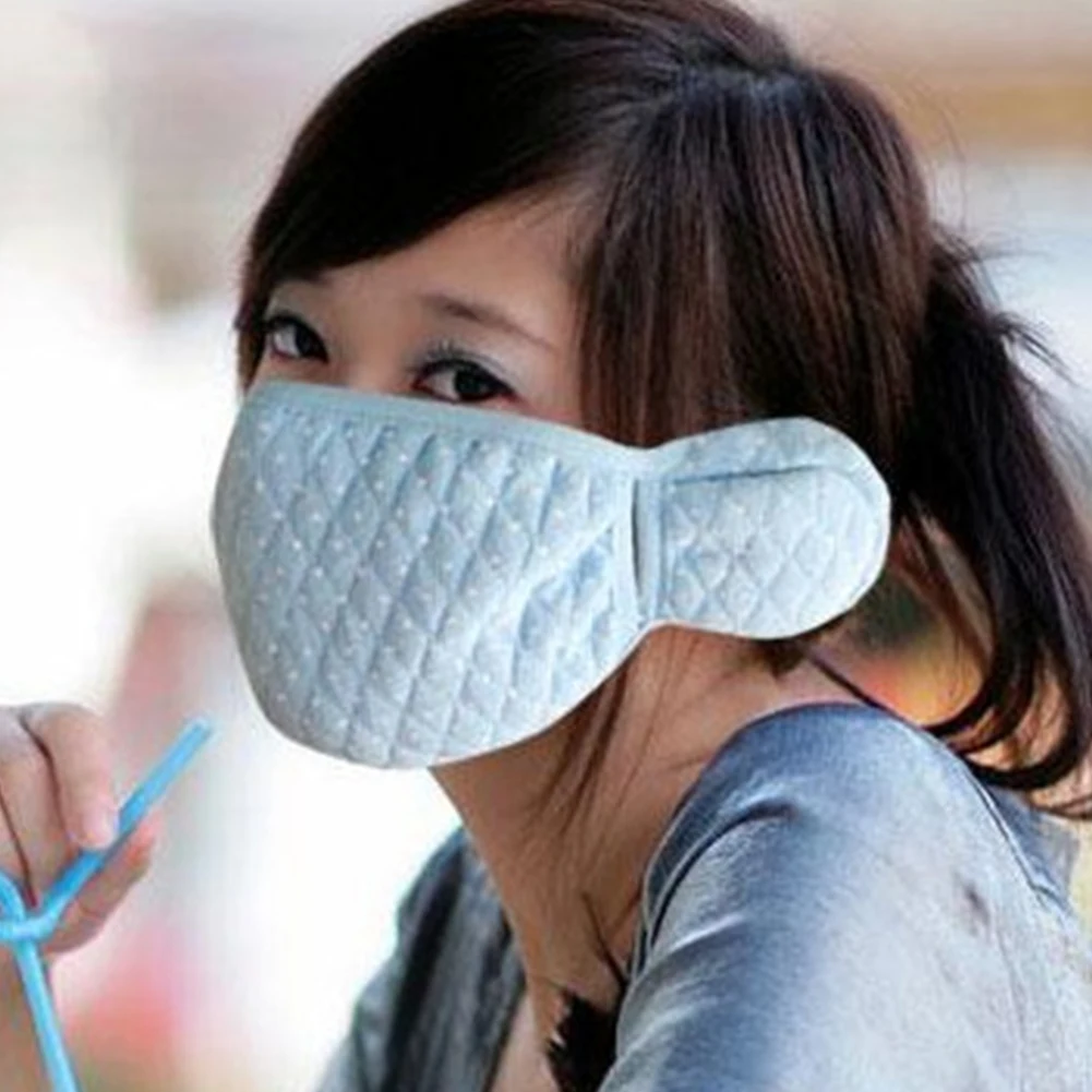 Модная хлопковая маска 2 в 1 с наушниками, двойная защитная маска для рта, толстая Ветрозащитная маска для рта