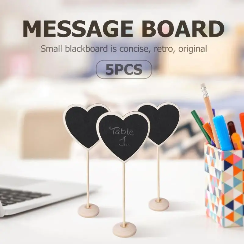 

5pcs/set Mini Small Wooden Chalk Blackboard Signs Chalkboard Writing Notice Message Board Price Tags Sketchboards