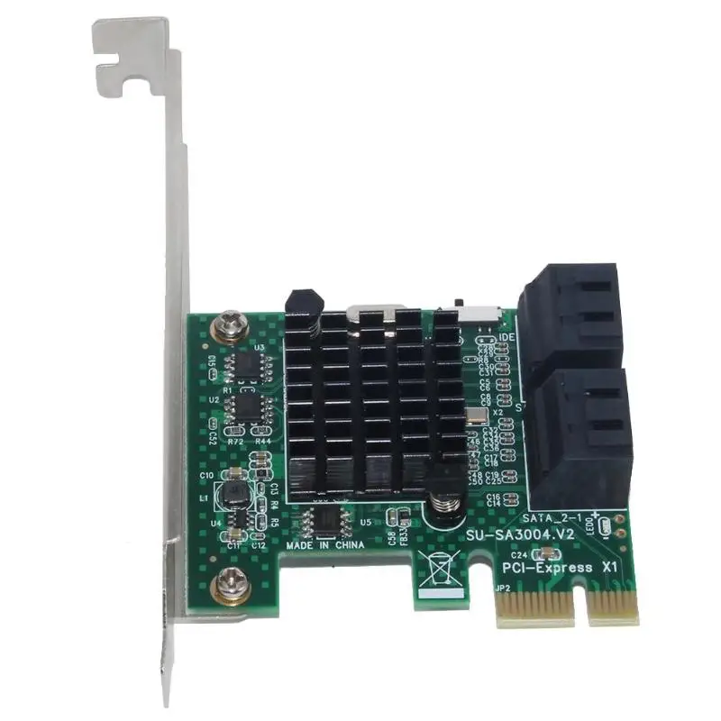 SSU SA3004 4 порта 6G PCI-E к SATA3.0 Riser Card PCI Express к SATA 3,0 Miner SSD IPFS адаптер с большим радиатором для майнинга BTC