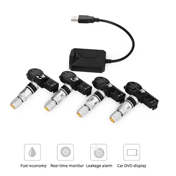 

USB Android TPMS Car Tire Pressure Monitoring System Display Internal Sensors Android Navigation Tyre Pressure Alarm 0-116Psi