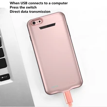 USB внешний корпус питания аккумулятор для iphone 6plus 6s plus 7 plus 8 plus 7500mAh банк питания Мобильный телефон резервного копирования зарядное устройство чехол