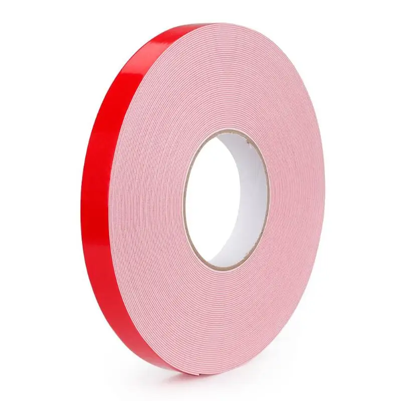 

20m/roll Double-sided Tape PE Seamless Red Film White Foam Adhesive Glue Waterproof Sticker for LED Strip Car Fixed