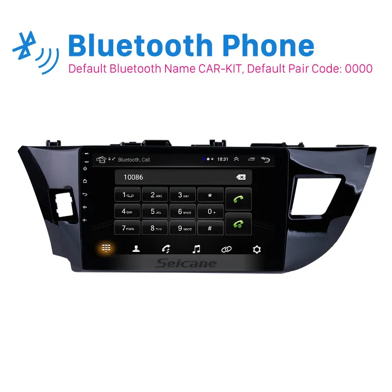 

Seicane 10.1" Android 8.1 For Toyota LEVIN 2013 2014 2015 Car Headunit player GPS 2Din radio Audio Support TPMS DVR OBDII 3G