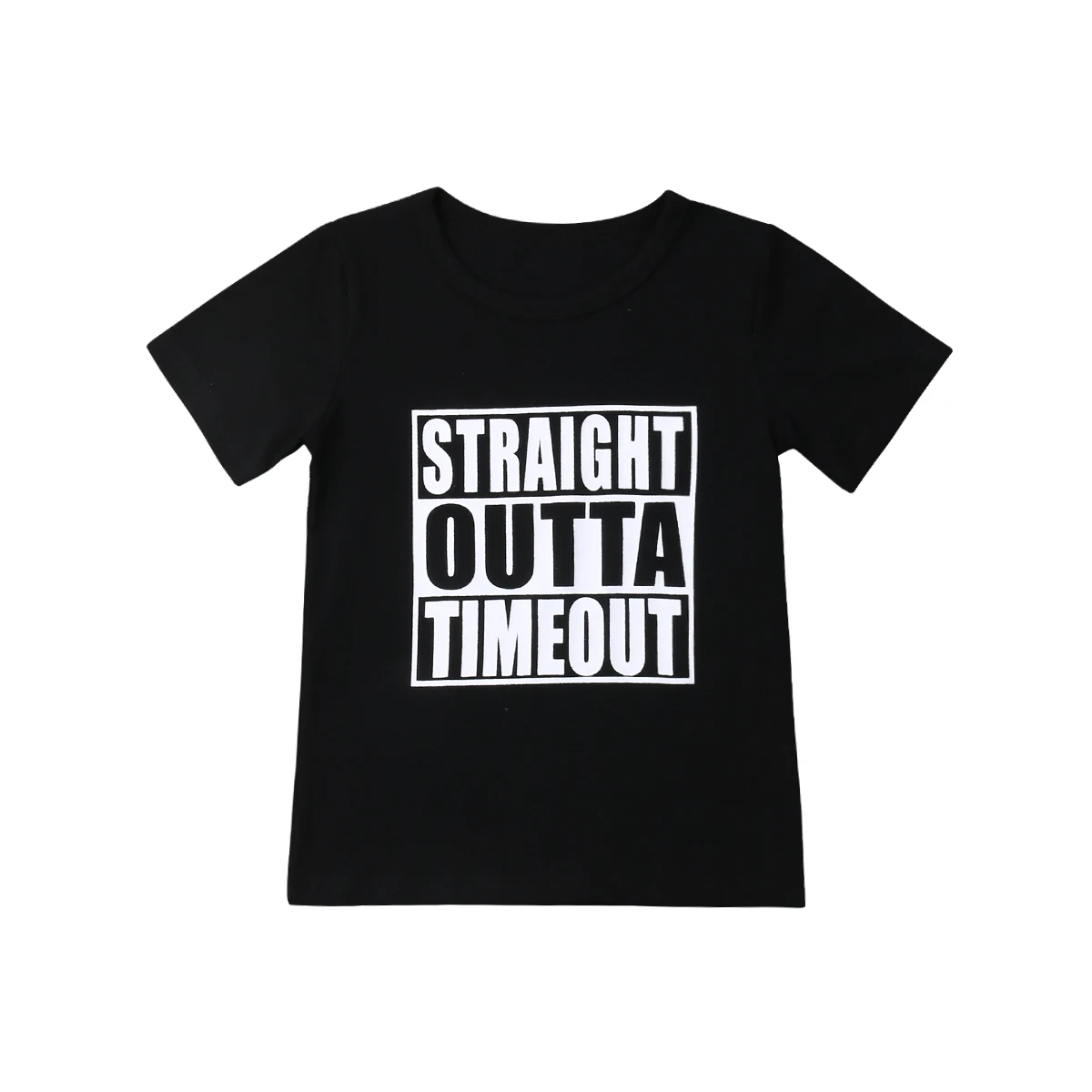 

Pudcoco 2019 Summer Newborn Kids Baby Girl Boy Short Sleeves Black Casual Tops Outta Straight T-shirt Blouse Cotton Clothes