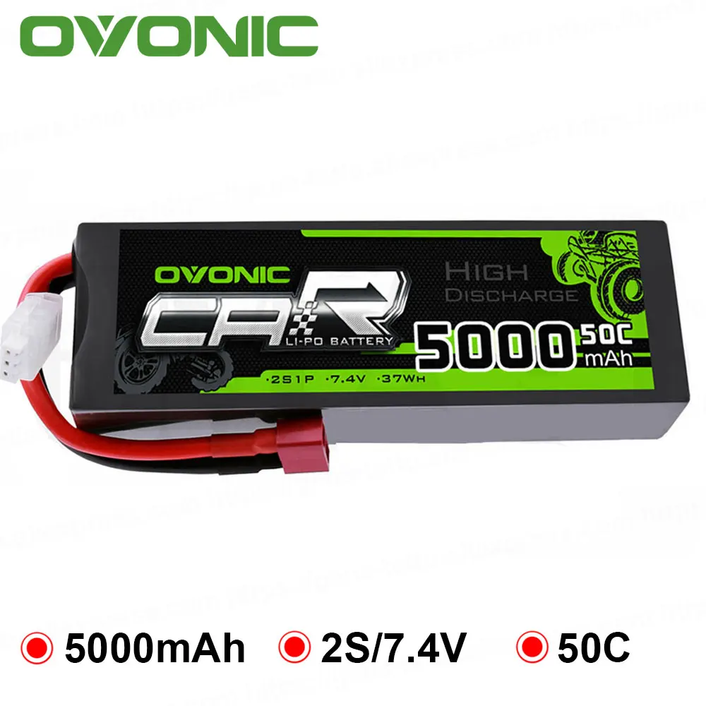 Аккумуляторы OVONIC LiPo 2S 50C 5000 мАч Т образный штекер 7 4 В для автомобиля ARRMA 1/8 1/10 RC Emaxx