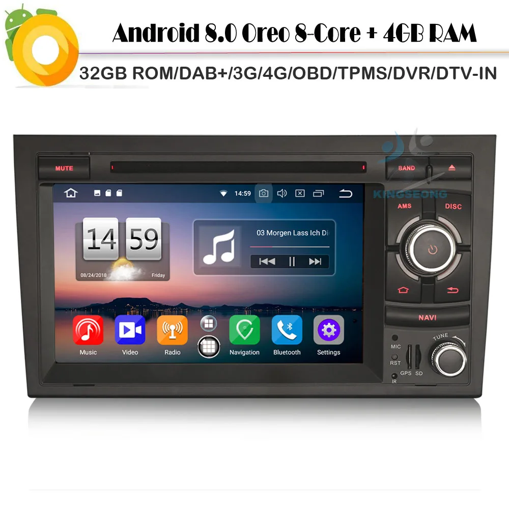 

Octa Core Android 8.0 Autoradio DAB+ Car Multimedia Player for SEAT EXEO Car stereo WiFi 4G DVD GPS Radio BT Bluetooth SatNav