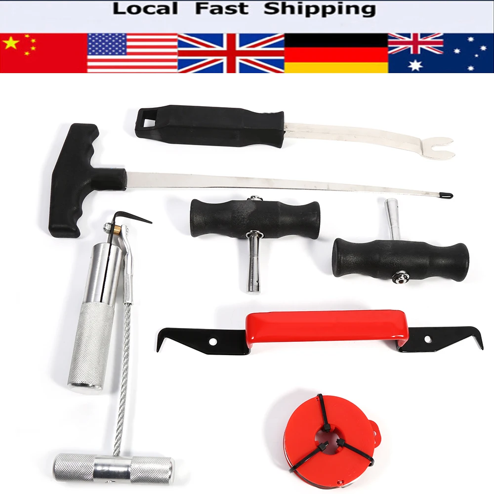 

7pcs/set Windscreen Glass Removal Set Car Van Windshield Kit Garage Hand Tool Windshield Removal Wire Feeder Tool 2019 New