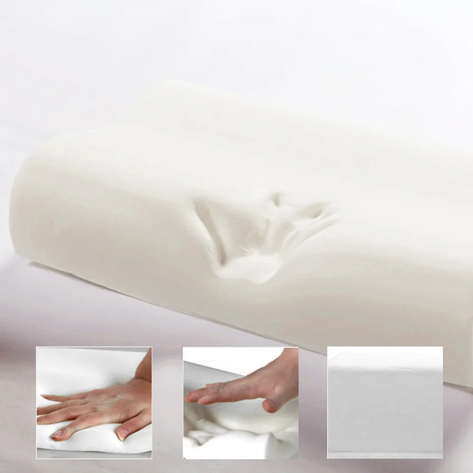 Контурная Ортопедическая подушка для шеи, подушка из пены с эффектом памяти, латексный чехол, мягкий медленный отскок, подушка из пены с эффектом памяти