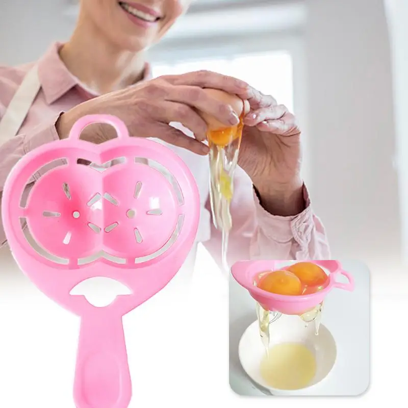 Творческий двойной отверстие яйцо белый желток сепаратор форма сердца фильтрующий инструмент для кухни пекарня