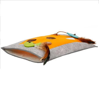 

Doglemi Felt Cat Fun Mat Pet Cat Playing Rustling Sack Tunnel Toys grey