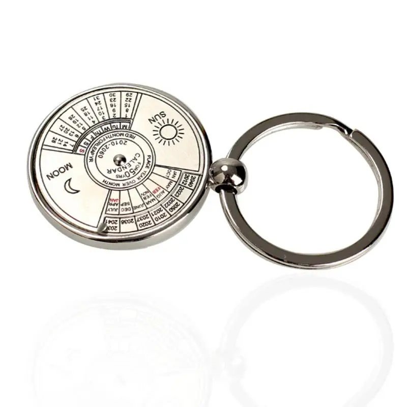 Мини вечный брелок-календарь кольцо Уникальный металлический брелок 50 лет
