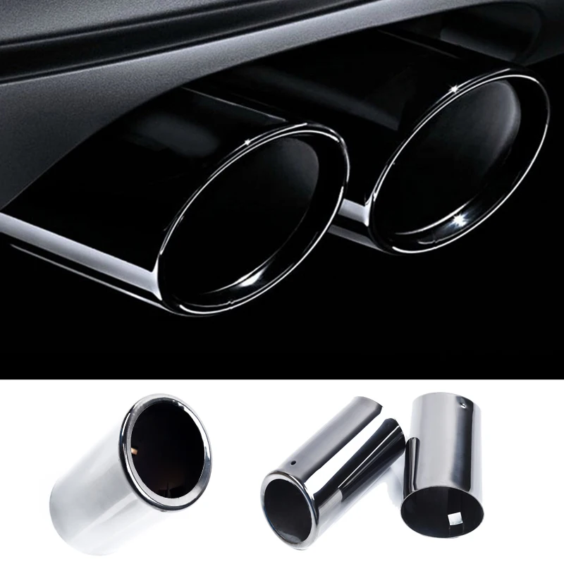 2xTitanium Black Tail Tip End Pipe Exhaust Rear Muffler For BMW E90 E92