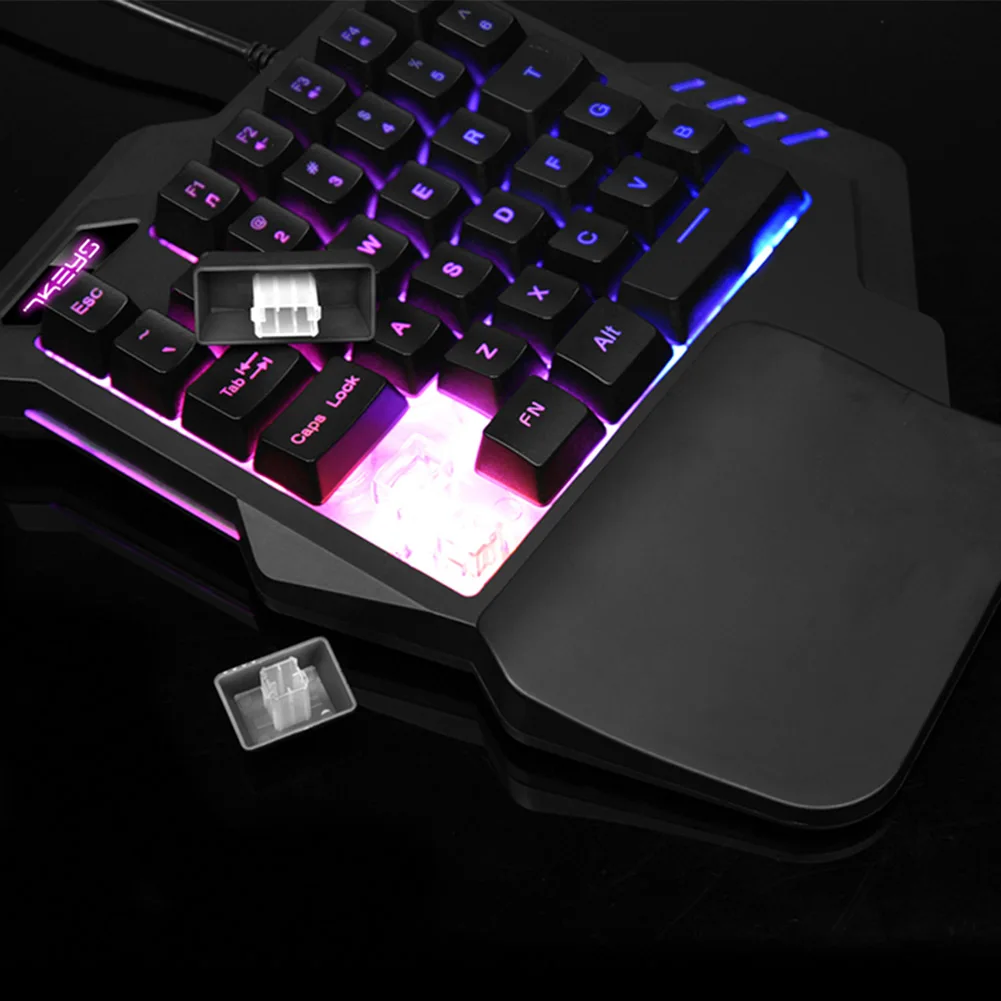 

Wired Gaming Keypad with LED Backlight 35 Keys One-Handed Membrane Keyboard USB 2.0 Portable Game Keyboard
