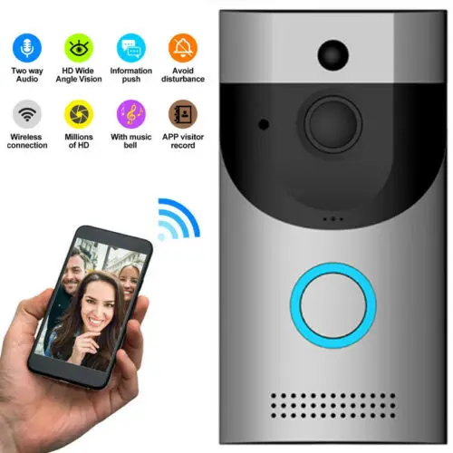 

Smart Wireless WIFI Doorbell HD Video Camera Ring Motion Detection Night Vision