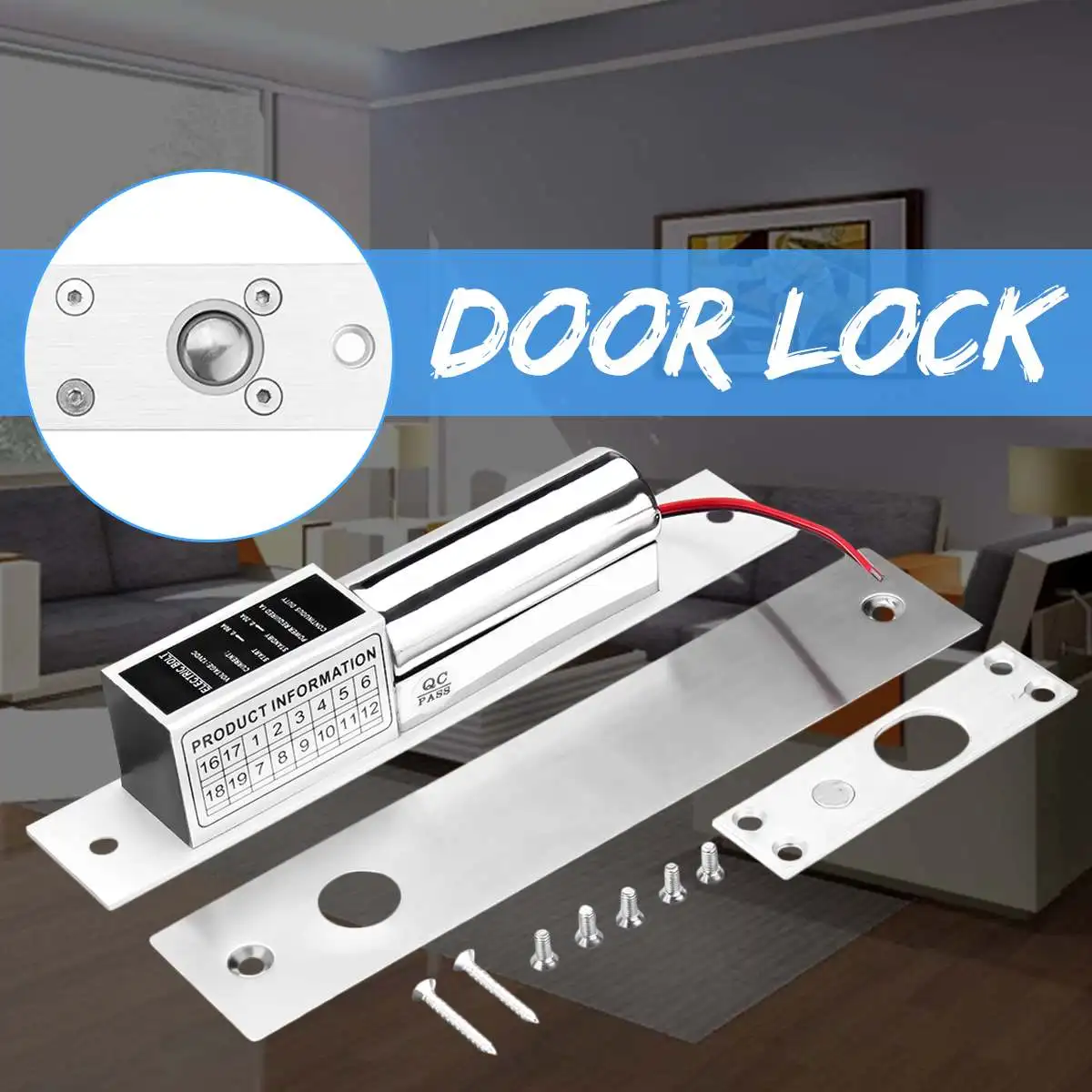 

DC 12V Electric Magnetic Electromagnetic Lock Drop Bolt Door Access Control Lock Fail-Safe for Home Door
