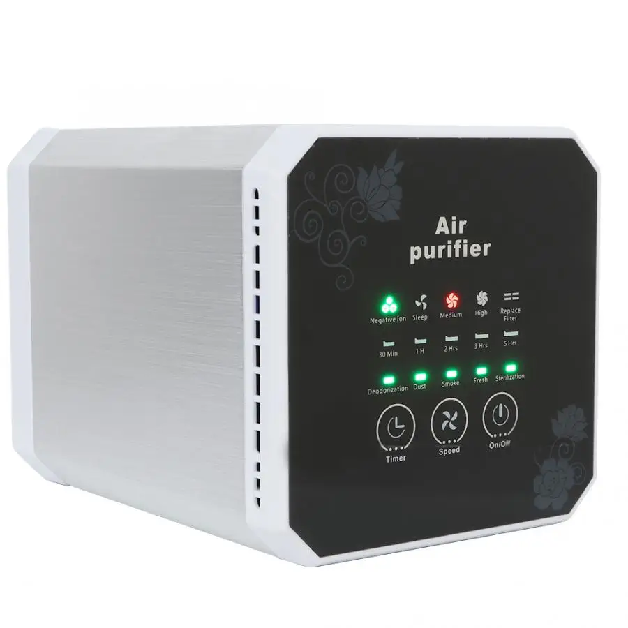 

110-240V Negative Ion Generator Air Purifier For Home With True HEPA Filter Desktop Mini Air Ionizer Compact Air Cleaner