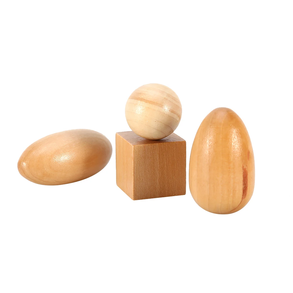 Kids Wooden Geometric Solids Shapes 3-D Shapes Montessori Learning Education Puzzle Math Toys For Children Christmas Gift