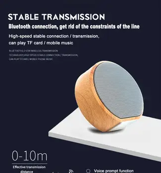 

New Arrival Wood Grain Wireless Bluetooth Speaker Portable Mini Subwoofer Stereo Loudspeaker Support TF Speaker R30